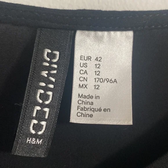 Divided Black Off-the-Shoulder Peasant Style Blouse Size 12 - Picture 3 of 10